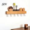 Home Organization Accessory Solid Wood Key Holder with 6 Hooks, Decorative Wall Hanging Storage Rack, Hooks Space Saving Mounted Organizer for