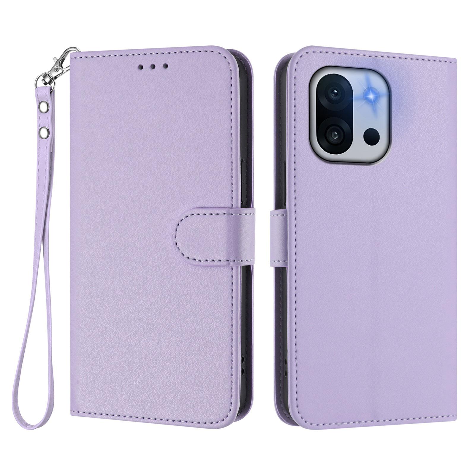 

For OnePlus 13T 5G Leather Case Wallet Stand Phone Cover with Wrist Strap Light Purple