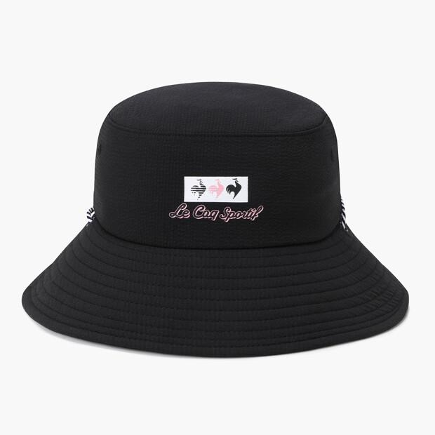 LECOQ GOLF Women'S Seersucker Bucket Hat _Blck Gr222Lcp41