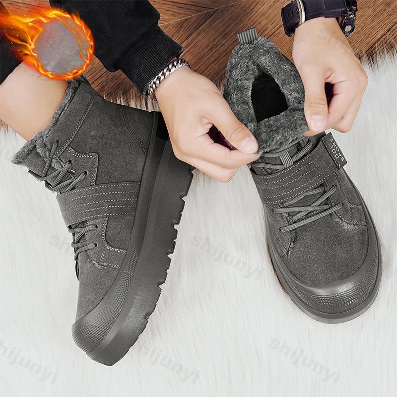 Men's Boots Outdoor Sports High Top Boots Comfortable 2025 New Trend Platform Shoes Retro Plush Warm Non-slip Botas Para Hombre