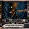 Alien Xenomorph Personalized Tapestry Support Custom Name, Wall Art Home Decoration