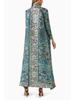 Miyake Pleats Women's High-End Printed Trench Coat Cardigan Muslim Robe