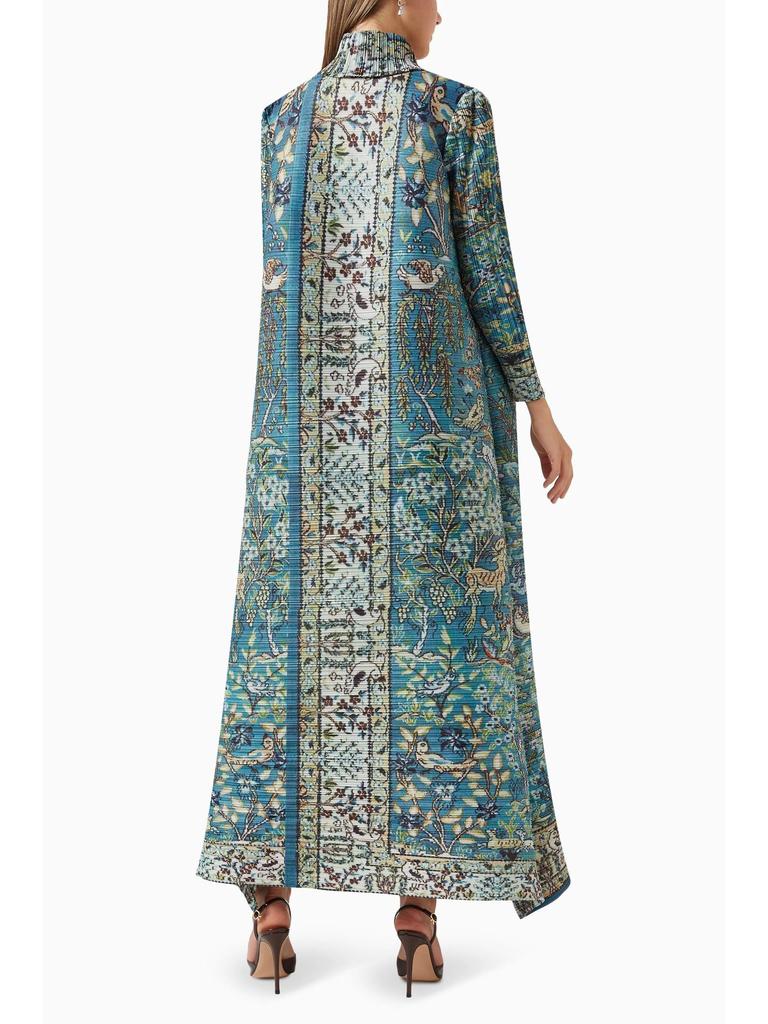 Miyake Pleats Women's High-End Printed Trench Coat Cardigan Muslim Robe