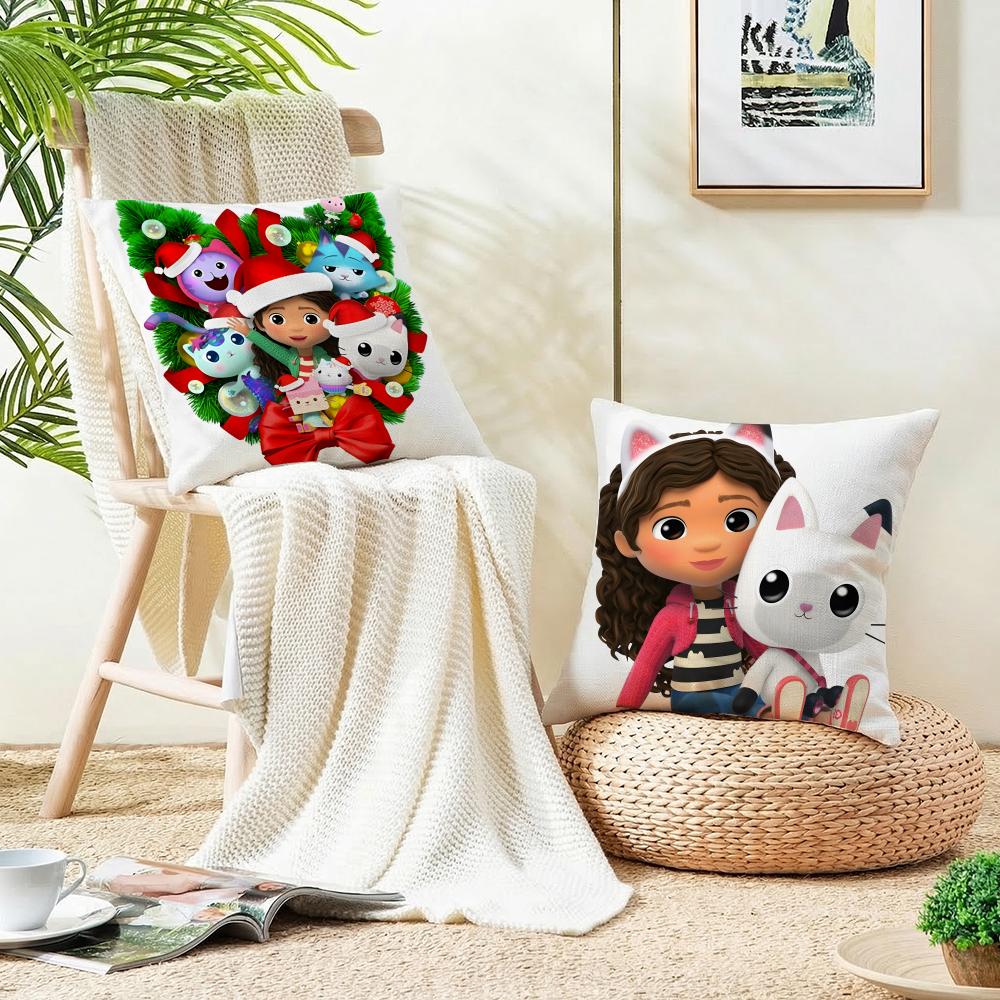 Lovely GGabbys DollhouseS Cushion Cover Breathable and skinfriendly linen pillowcase square removable and washable cushion