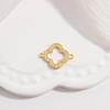 Fine 925 Sterling Silver Zircon Gold Plated Charm Clover Connector for Jewelry Necklace Bracelet Making