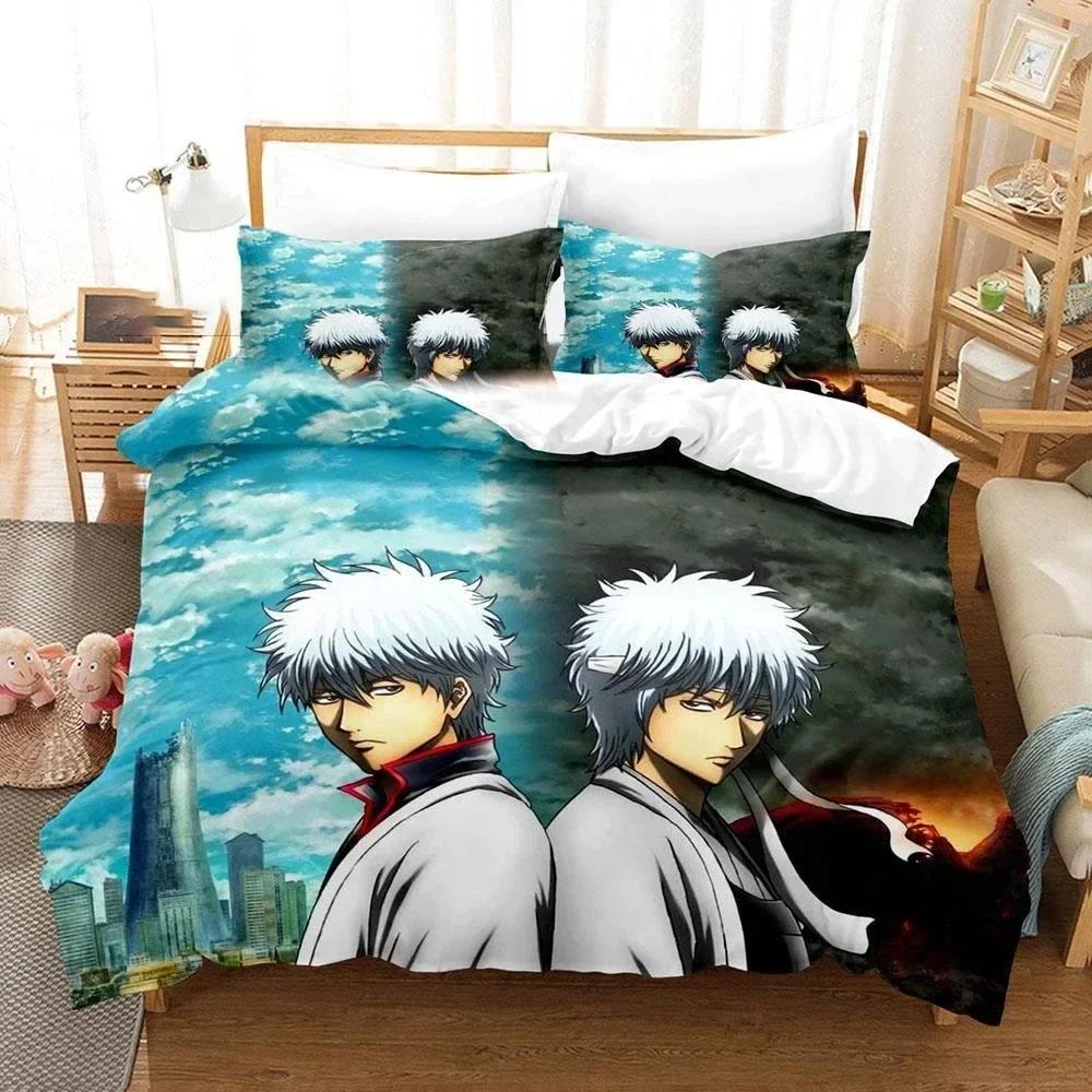 3D Gintama Anime Gintoki Sakata Bedding Set Printed Bed Set With Pillowcase Duvet Cover Soft Single Double Queen Super King Size