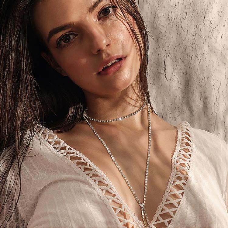 European and American Street Rhinestones Clavicle Chain Necklace Trend Necklace