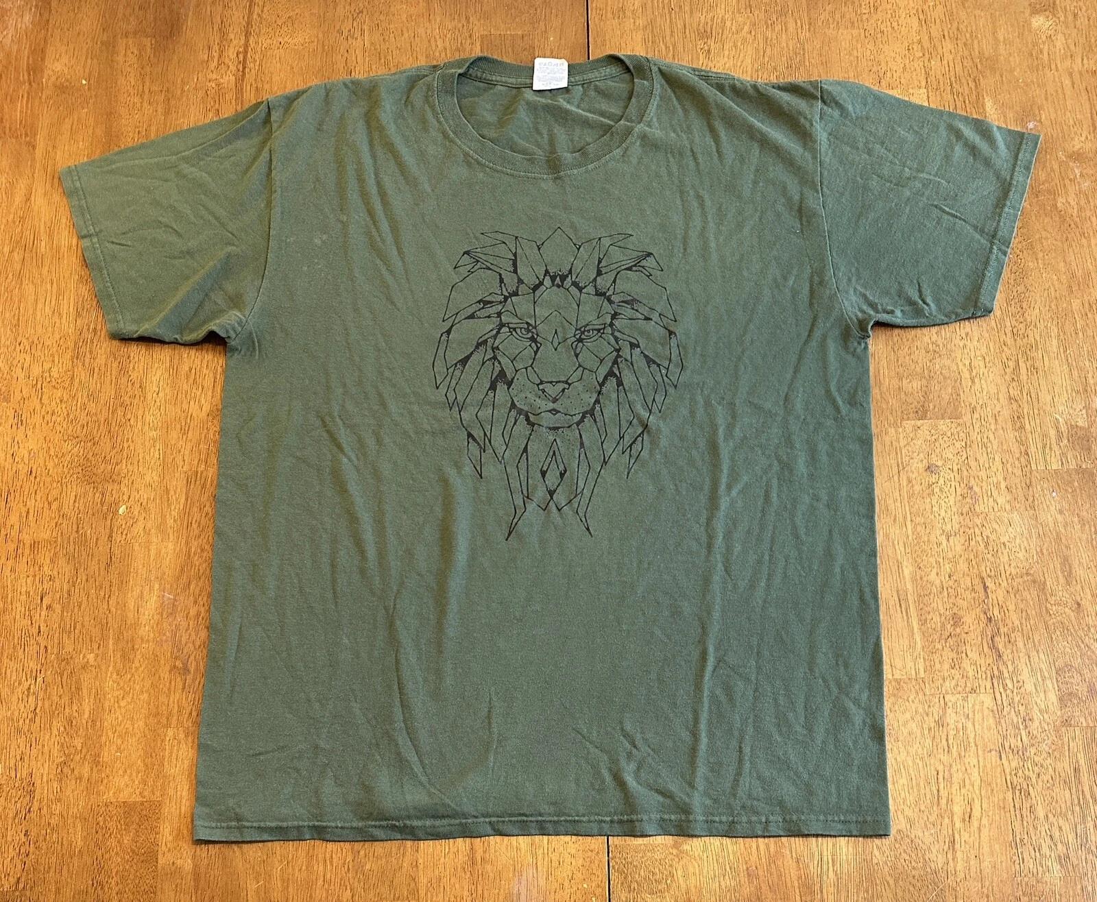 Vintage Lion Argyle Print T Shirt Large XL