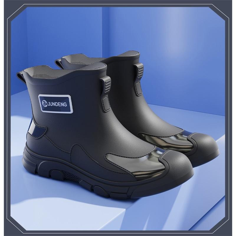 

Couple Outdoor Fashionable Waterproof And Anti Slip Short Tube Rain Shoes 43-44 чорний