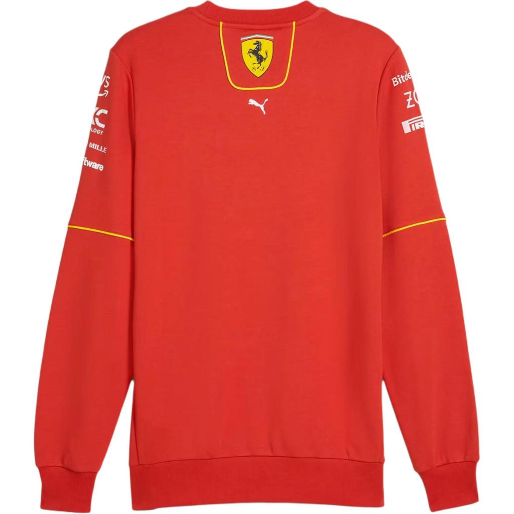 Puma Logo Printed Crew Neck Long Sleeve Sweatshirt Men Sweatshirt Red 763599-01