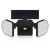 LED Double Head Solar Wall Spotlight with Motion Sensor for Outdoor Garden and Courtyard Lighting.