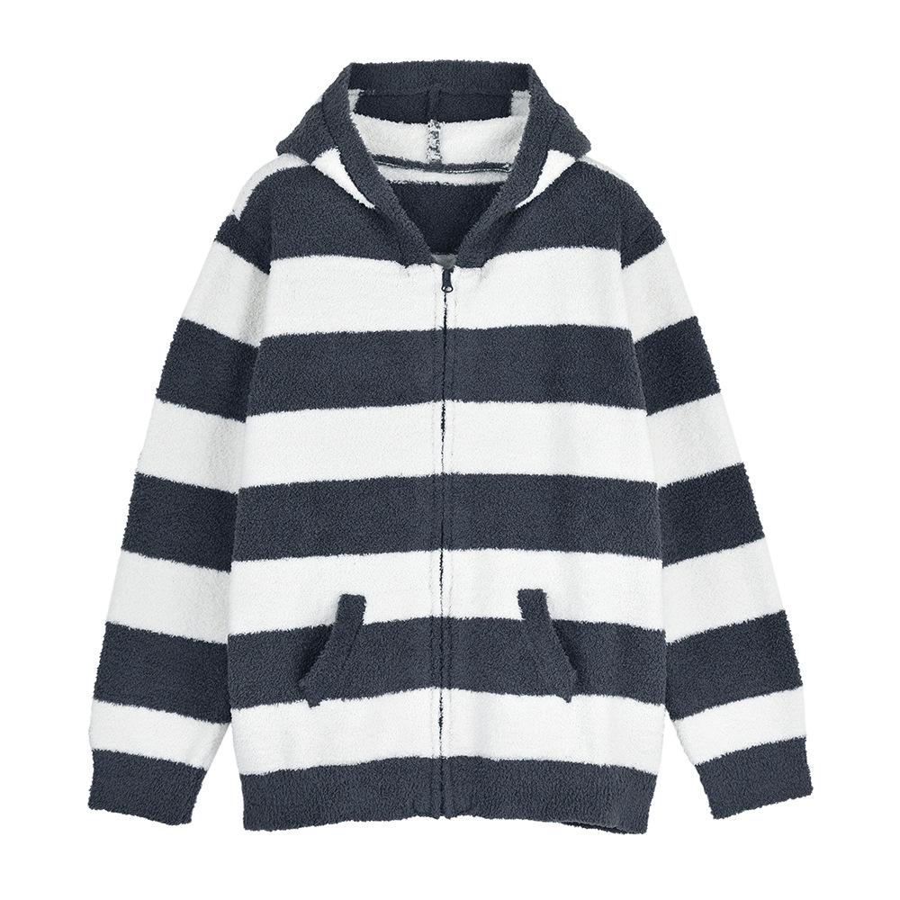 Damen Fleecegefütterter Kapuzen-Cardigan und Lange Hose Set