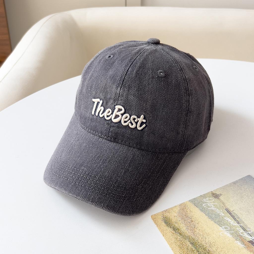 Spring and Autumn New Soft Top Hat Women's Fashion Letter Embroidery Shade Baseball Cap Washed Versatile Cap Men