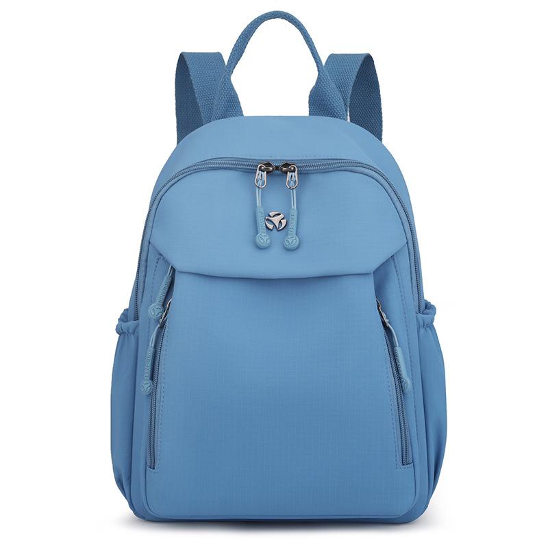

Backpack Women s Seasonal New Fashionable Simple Solid Color Large Capacity Backpack Nylon Cloth Business Travel Backpack небесно-голубой