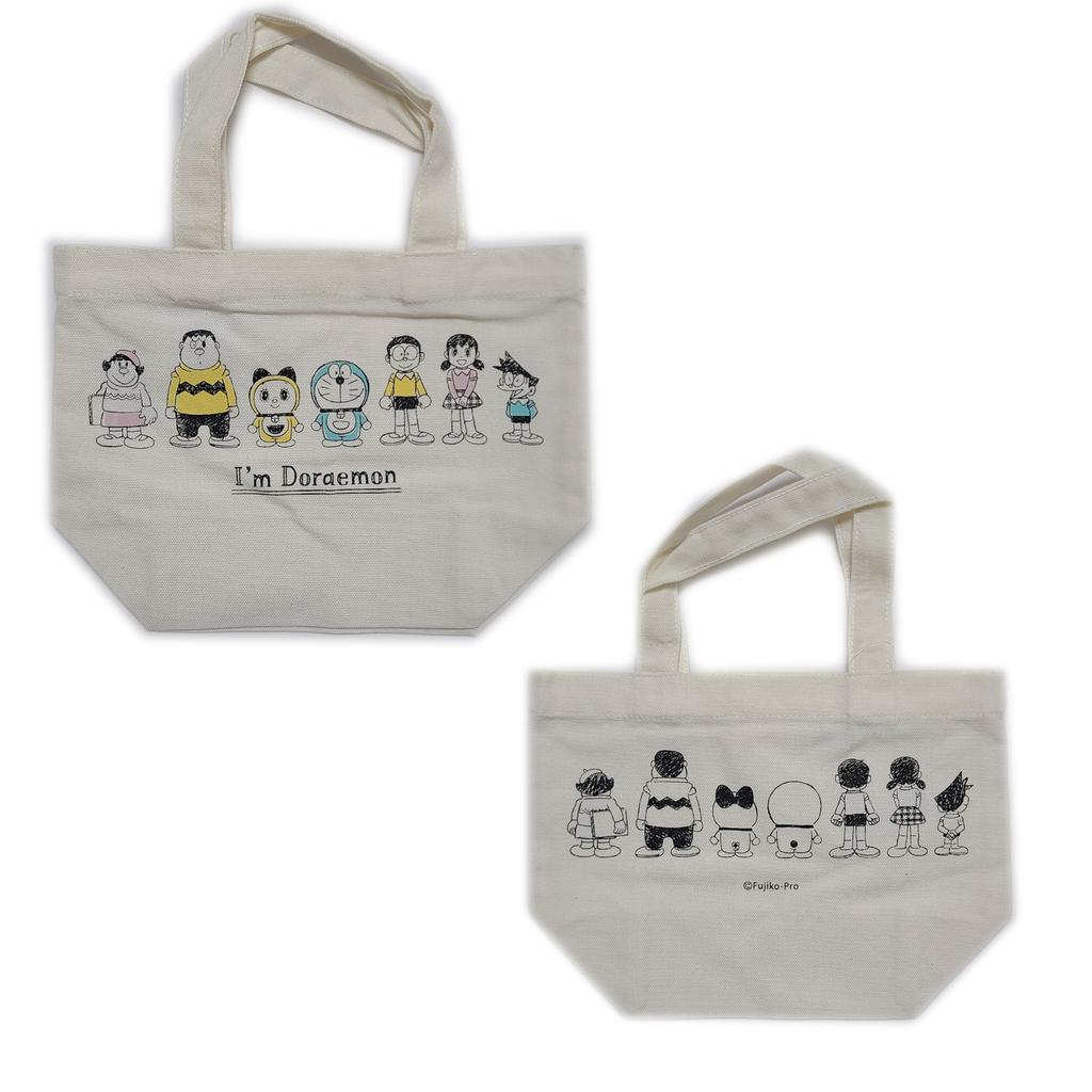 Sanrio Mini Tote Lunch Tote Canvas and Perfect for Cute Doraemon Bag, Cotton, Lunchboxes, Small, Character,