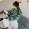 Large Size Striped Bottoming Shirt Long-sleeved T-shirt for Women in Autumn and Winter Fashionable and Versatile
