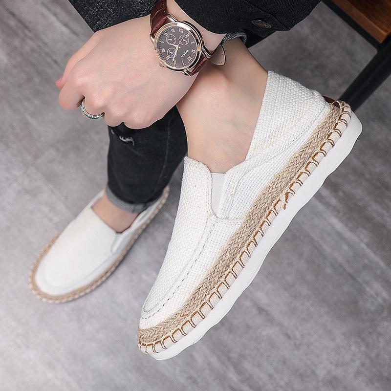 2025 Men's Casual Slip-On Canvas Shoes: Trendy Fisherman Style, Breathable, Two-Way Wear