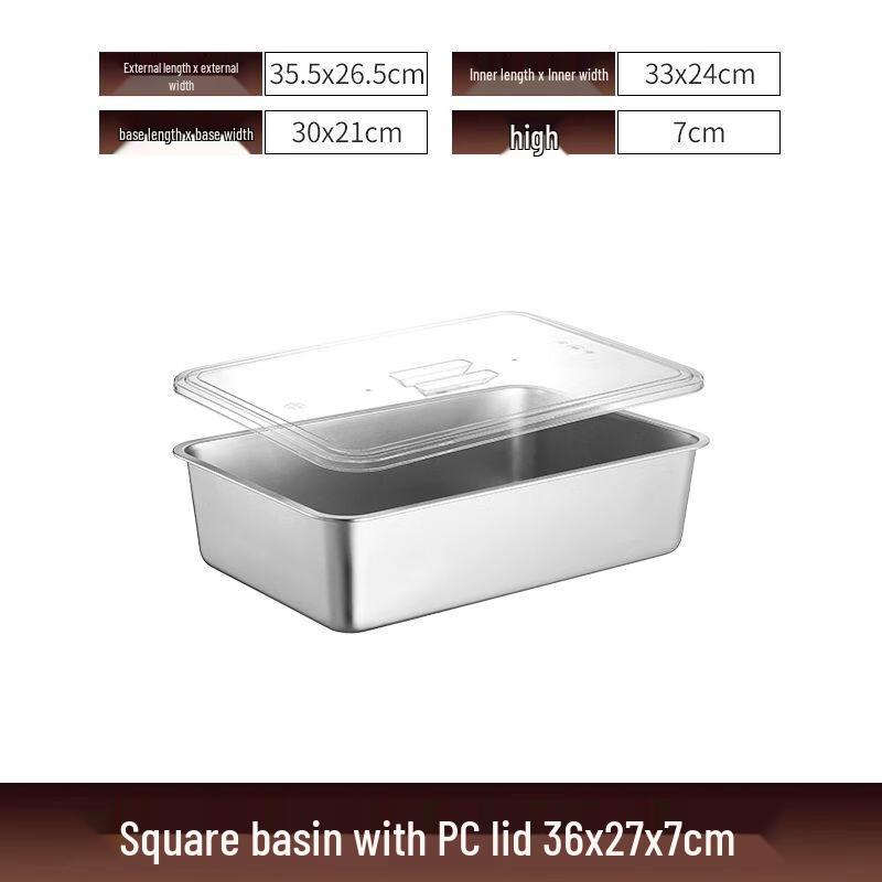 Stainless Steel Rectangular Buffet Food Pan with Lid