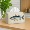 1pc Vintage Natural Classic Tissue Box - Fish Scientific, Measuring 17.02*25.91 Cm, Perfect for Use In The Kitchen, Living Room, Bedroom, Or Bathroom 