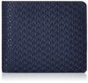 Indenya Bifold Wallet with Bill Compartment I, Navy Blue Deerskin with Black Lacquer, Gourd Pattern, 2005-04-007