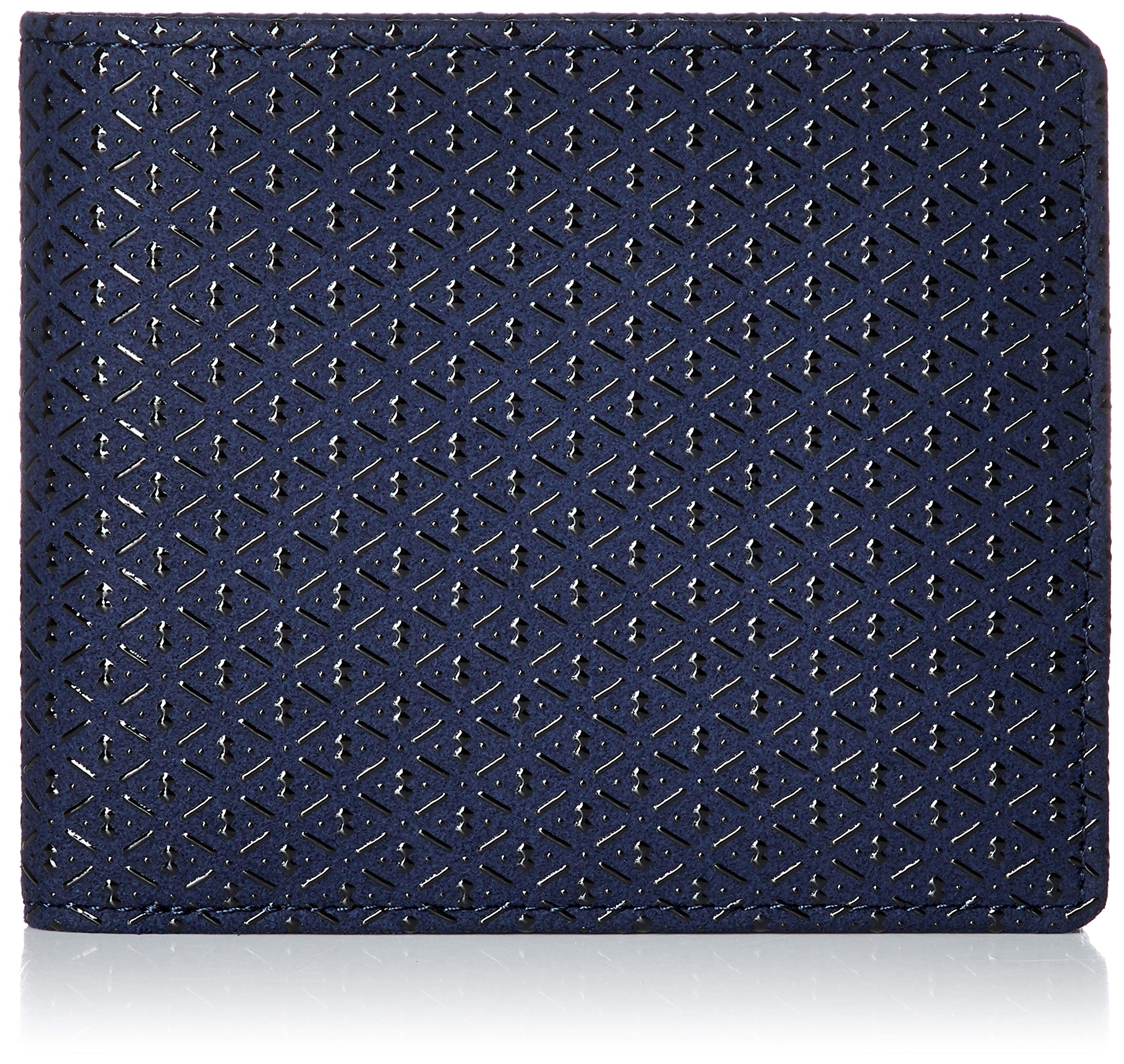 

Indenya Двухскладной кошелек с отделением для купюр I, Темно-синяя оленья кожа с черным лаком, Узор «Тыква», 2005-04-007