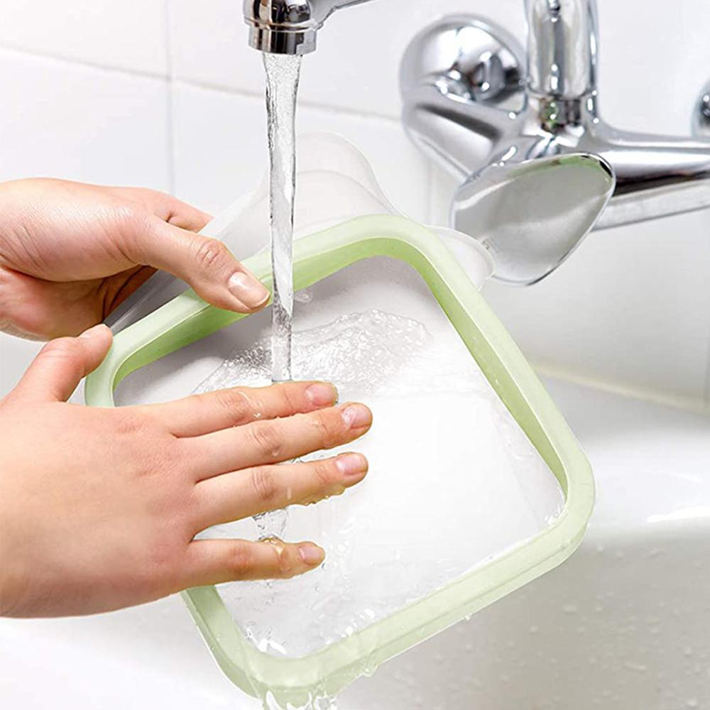 Portable Silicone Sandwich Toast Bento Box With Handle Food Container Snack Box Student Office Worker Lunch Box