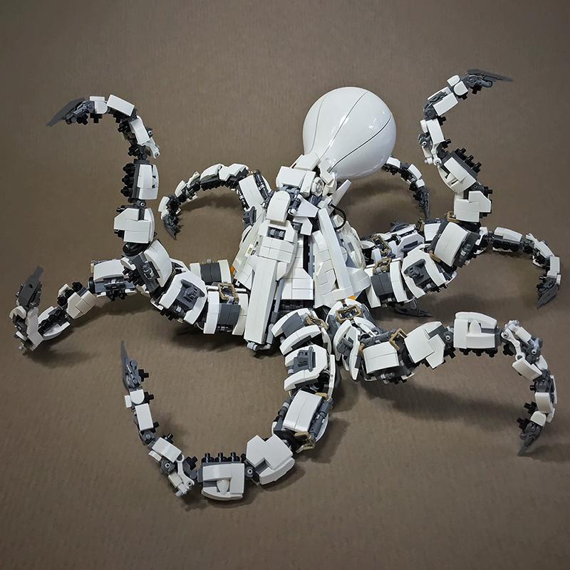 MOC Mechanical Beast Mechanical Octopus Model Assembly Small Particle Assembly Building Blocks Toy Boy Gift