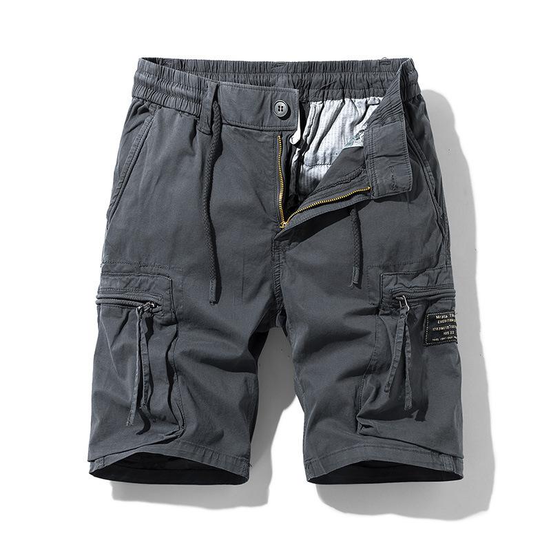 Herren Sommer Einfarbig Outdoor Freizeit Cargo Bequeme Shorts Herren Elastischer Bund Locker Gerades Design Shorts Herren