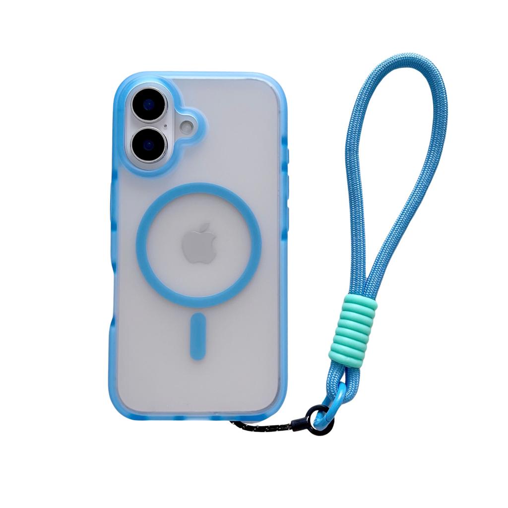 Magnetický protipádový kryt na telefon s airbagem, vhodný pro ochranný kryt IPhone16, pouzdro Apple 15promax a 14 šňůrka