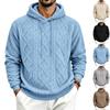 Men's Loose and Casual Heavyweight Warm Jacquard Plush Simple Pullover Hooded Hoodie