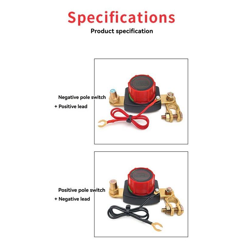 DC 5-80V LED Voltmeter Battery Disconnect Switch 12V-48V Car Battery Disconnect Switch