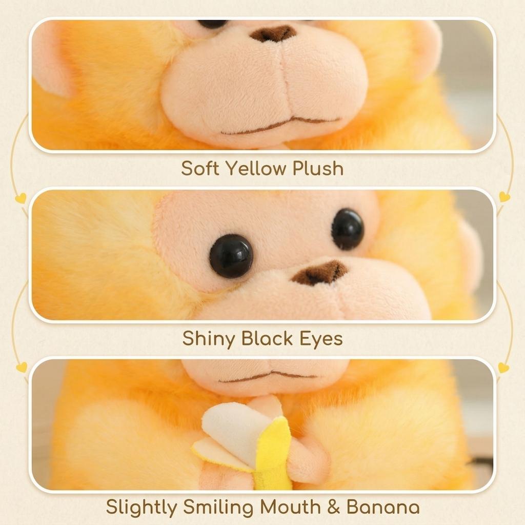 Cute And Adorable Little Monkey Plush Toy, Children's Comfort Stuffed Animal, Boy's Birthday Gift
