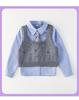 Girls' Autumn 2025 Academy Style: Bowknot Vest, Knit Vest & Pleated Skirt Set