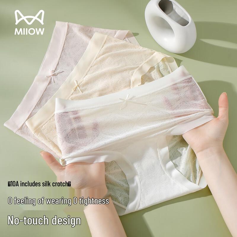 MaoRen Women s Ice Silk Lace Briefs L цветущей вишни