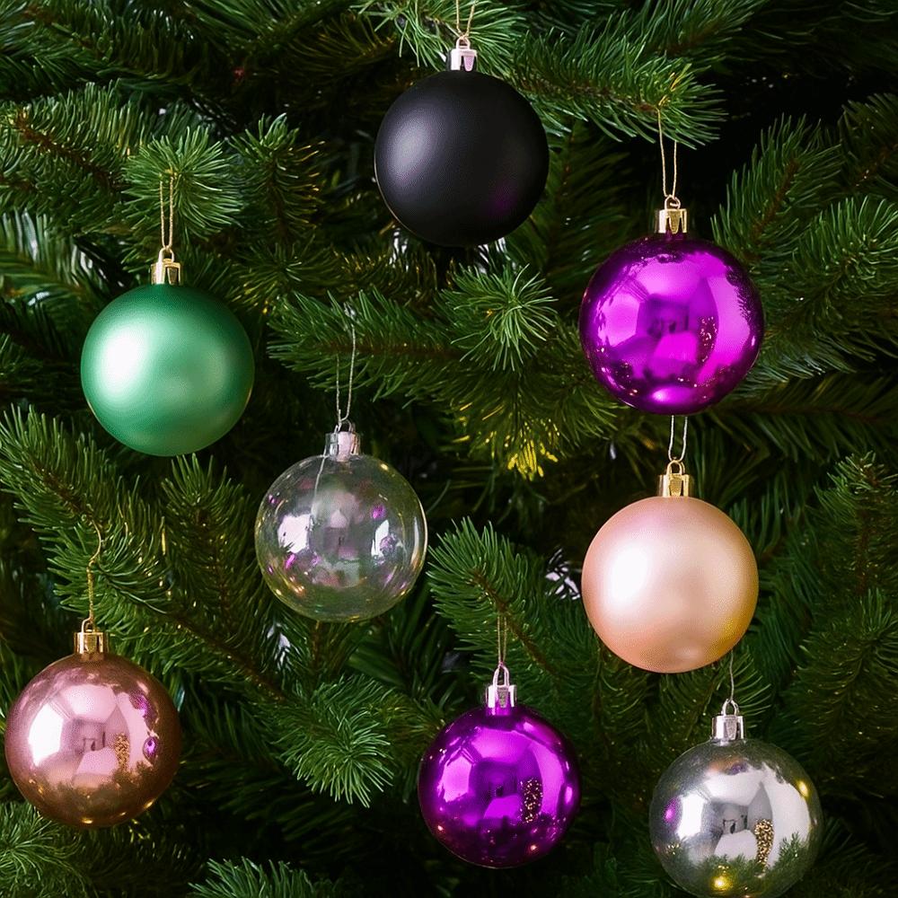 24pcs Plastic Christmas Balls 6CM Christmas Spheres Pendant  New Year