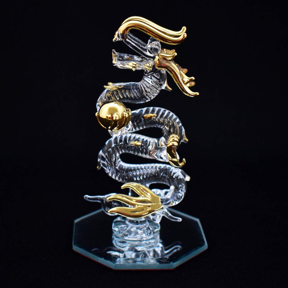 Handmade Glass Feng Shui Good Luck Ascending Dragon (S)