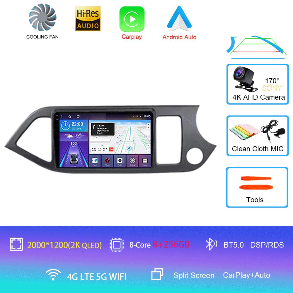 Android 14 Car Radio For KIA PICANTO Morning 2 2011 - 2016 Multimedia video Player 2 Din Carplay Stereo GPS Head Unit 4G WIFI