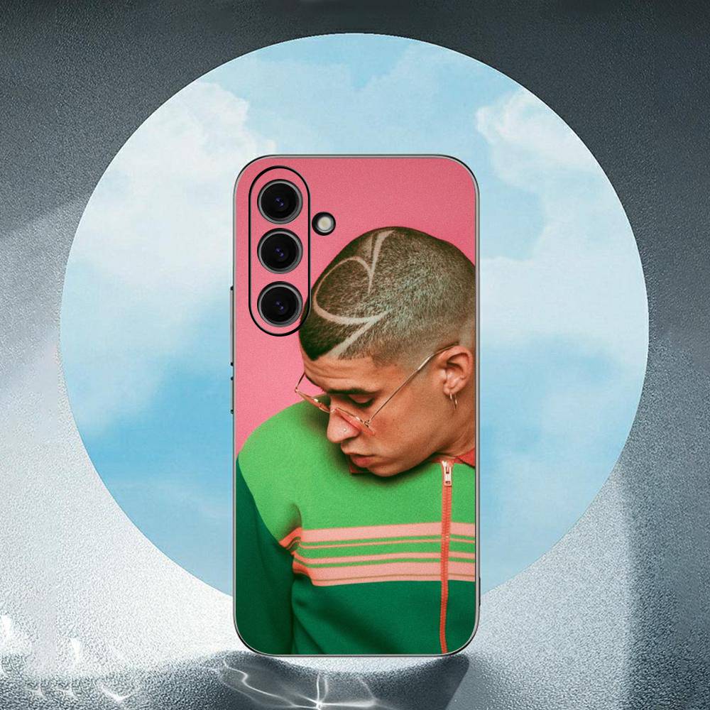 

B-Bad Bunny-Y Luxury Black Phone Case For Samsung Galaxy S23 S24 S25 Ultra S22 Plus S21 SamsungS24fe