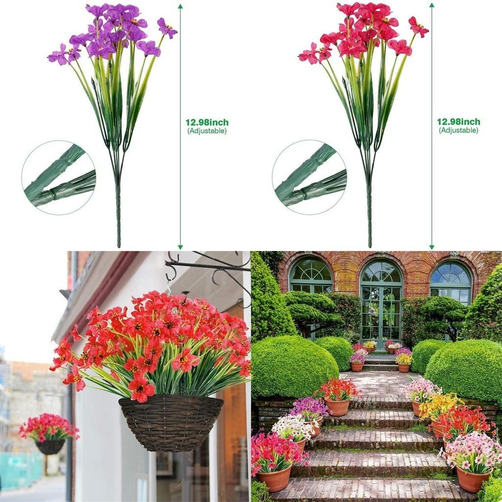 Vibrant Plastic Plum Blossoms High-quality Uv Resistant Artificial Garden Flowers