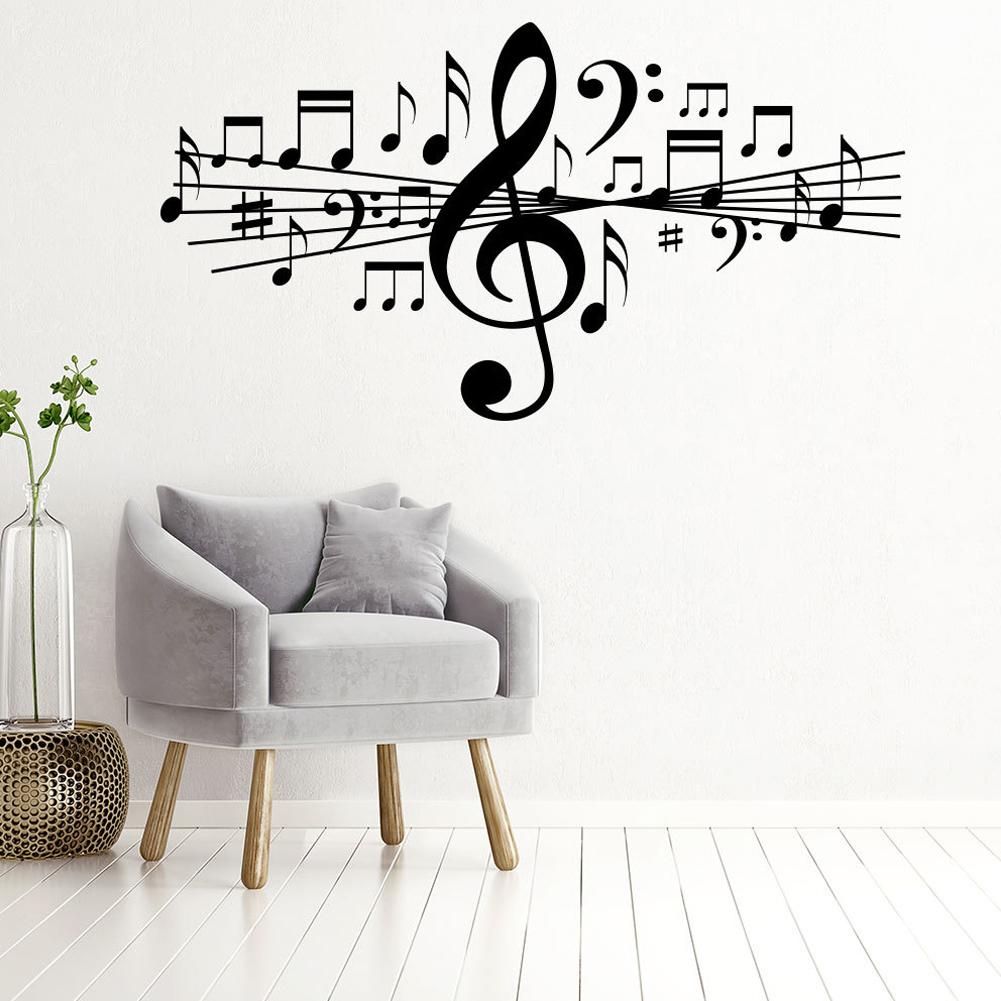Einzigartiger Stilvoller Musiknoten Wandsticker Aufkleber Schlafzimmer Zuhause Dekorative DIY Aufkleber Dekoration