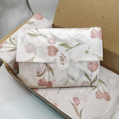 Elegante Carta Velina Rosa e Bianca 20 Fogli Elegante Carta Velina con Motivo Tulipani Perfetta per Confezioni Regalo Carta da Imballaggio Floreale