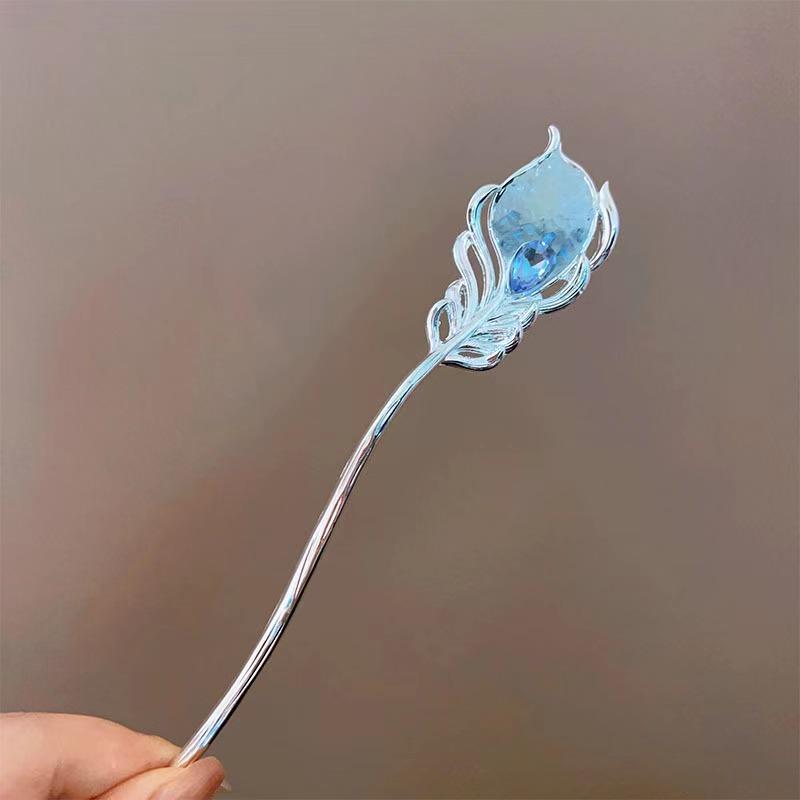 1ks Klasická čínská vlasová ozdoba Motýl Květina Ručně vyráběná Vlasová jehlice Vhodná pro denní sváteční nošení Elegantní dámská vlasová sponka
