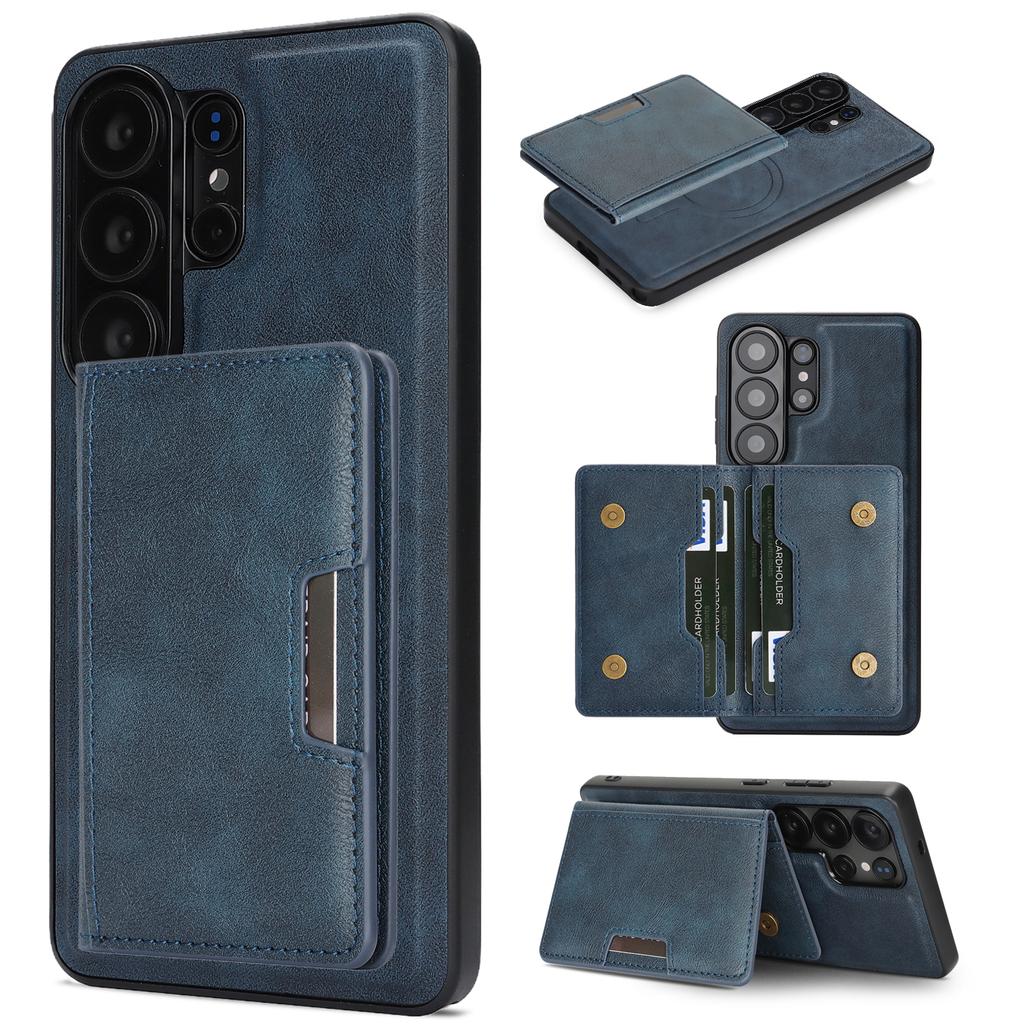 Magnetic 2 In 1 Removable Leather Wallet Case For Samsung S26 Ultra S25 Plus S24 S23 For Magsafe Phone Cover Card Solt Bag Cover