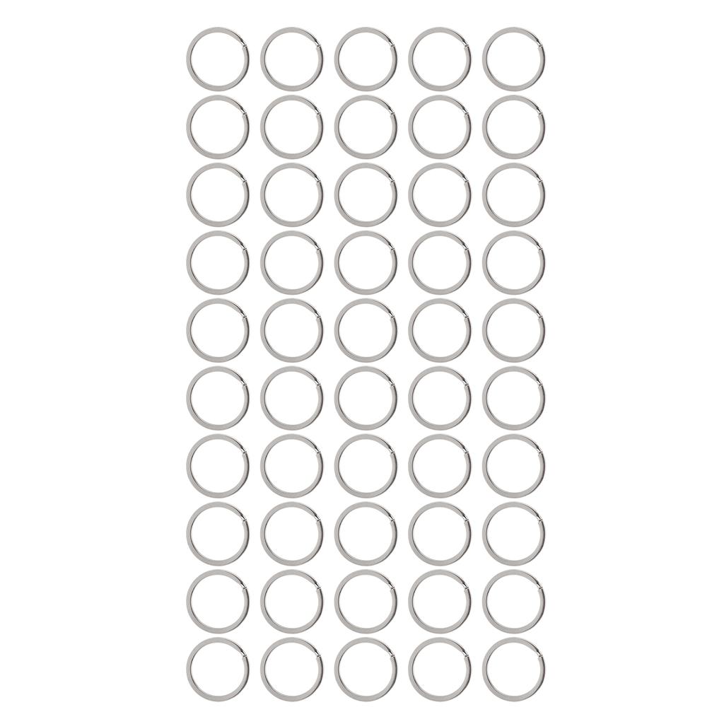 50Pcs Key Ring Stainless Steel AntiRust MultiPurpose 30mm Keychain for Pendant Gift