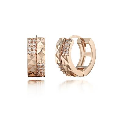 [Jewelry] 18K One-Touch Two-Ring Earrings (Gold Pin) GI8KPEE014