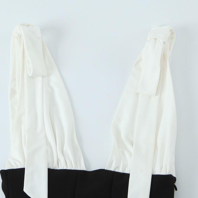 Kaslead New Women Clothes Western Style Bowknot Decoration Patchwork Short Dress 8171777