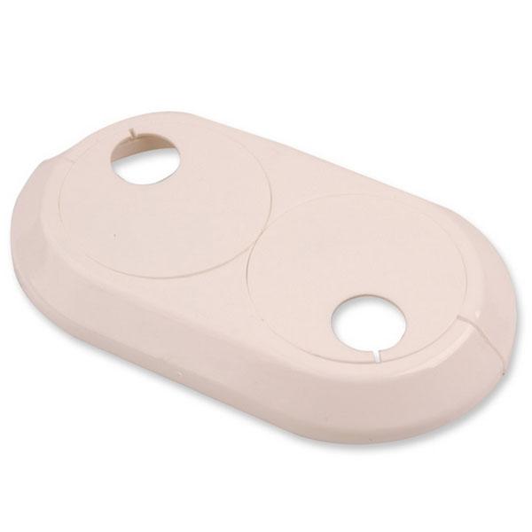 Double White Rosette (Plastic Collar For Covering Radiator Pipes) 16 Mm