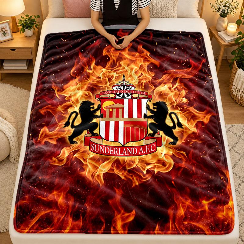 Flannel BlanketSunderland Football Warm Soft Throw Blanket for Indoor Sofa Bed Living Room Use