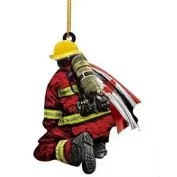 

Рождественский кулон с изображением пожарного, креативный пожарный периферийный автомобильный кулон, декоративные аксессуары для автомобиля, декор для интерьера, украшения