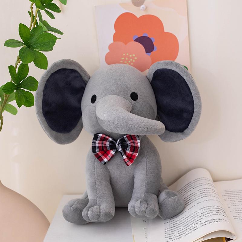 25cm Sleeping Elephant Doll Pink Grey Elephant Plush Toy for Children Birthday Present Holiday Gifts